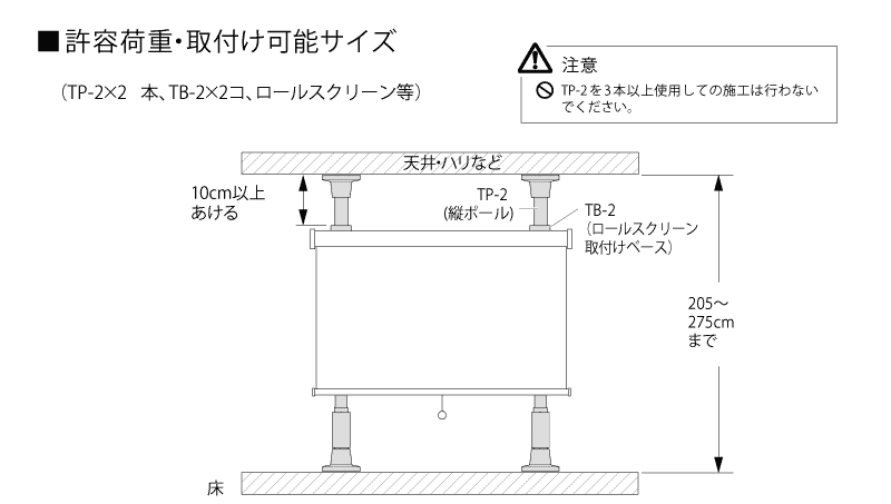 サイズ耐荷重