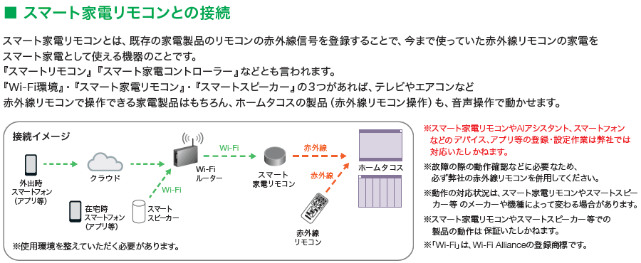 ラルクシールド　ホームタコス　スマート家電リモコンとの接続