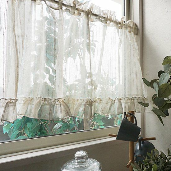 chiffon doux】□サイズ豊富・ナチュラルレースのカフェカーテン
