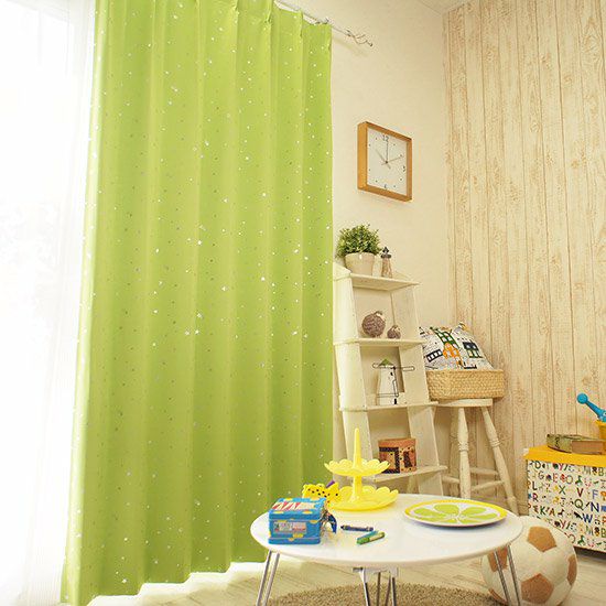 子供部屋に！＞1級遮光・ウォッシャブル・形状記憶カーテン ＜きらきら