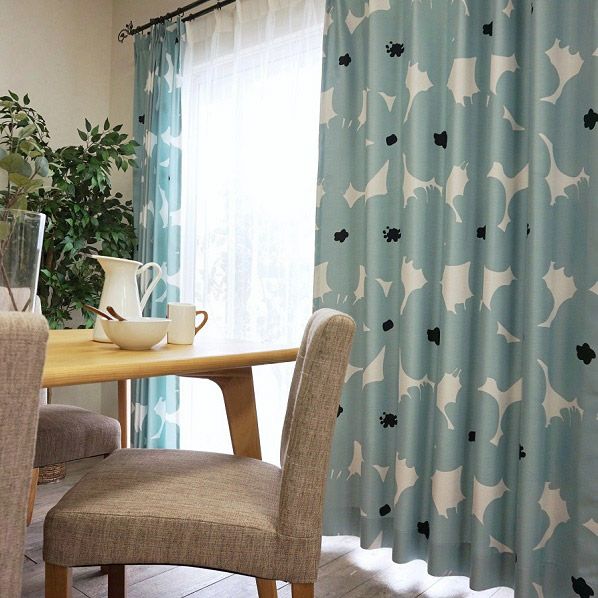 北欧調＞100サイズ・遮光2級・北欧デザインカーテン ＜テュット ライト