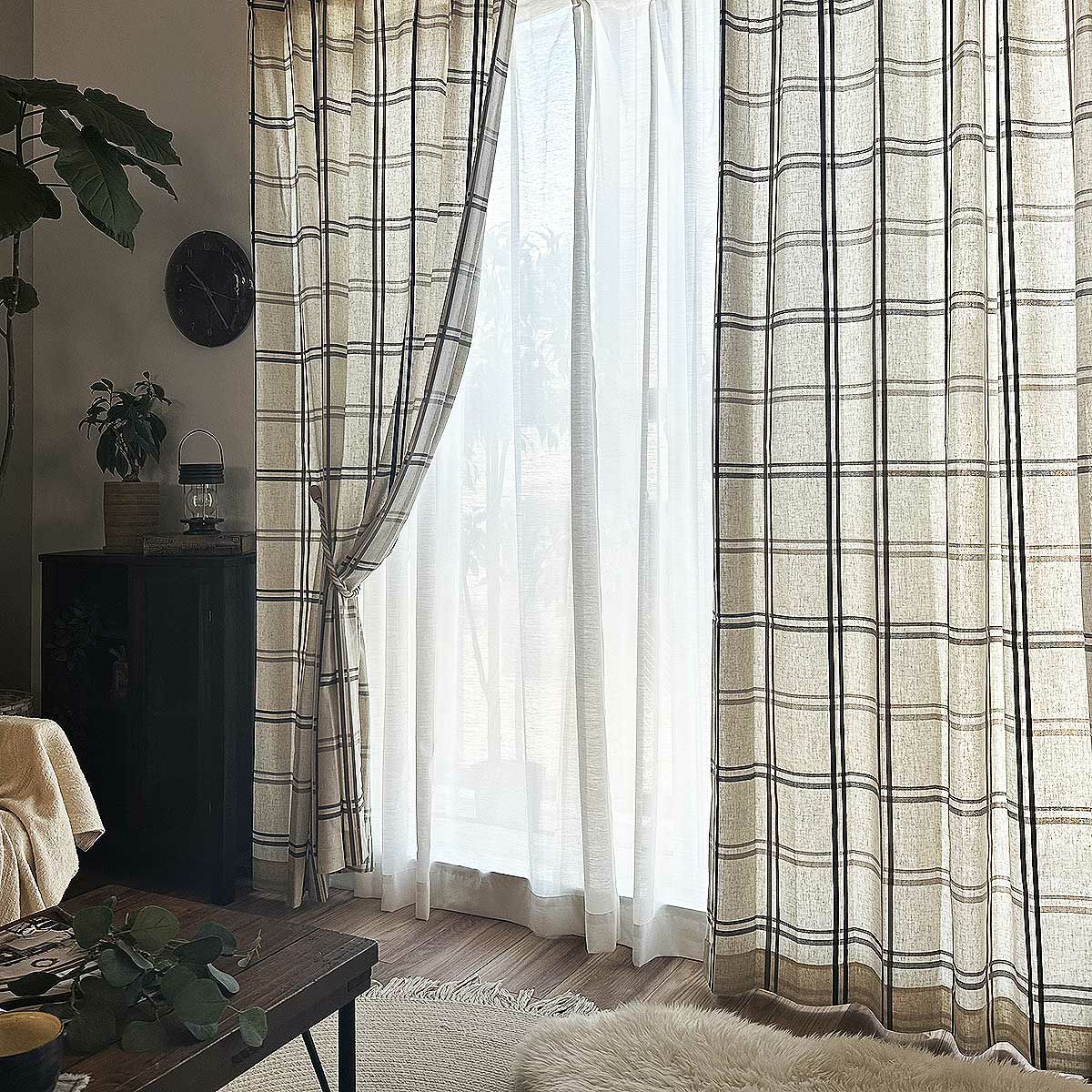 天然素材・Concept】リネン混で大胆なチェックがナチュラルかわいい