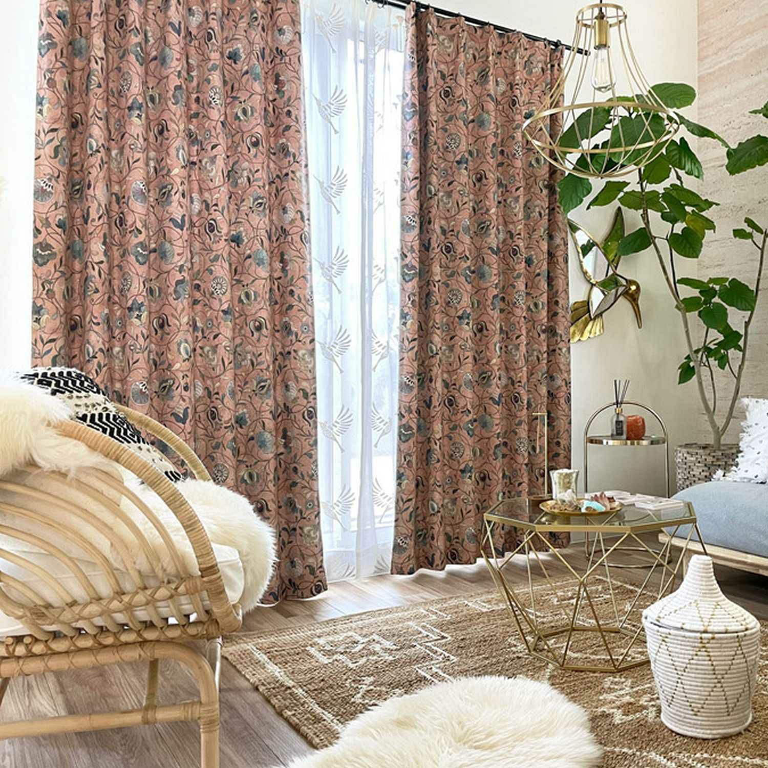 エジプト柄遮光カーテン＜キフィー＞