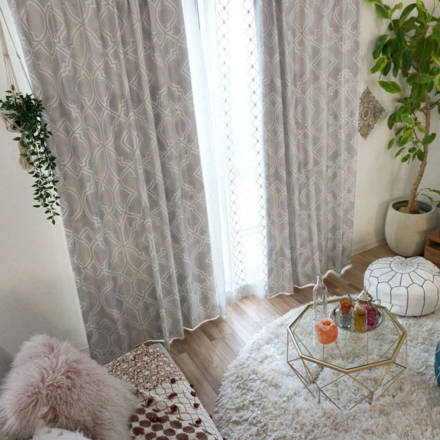 モロッカンデザインがおしゃれな完全遮光カーテン＜マルティル＞