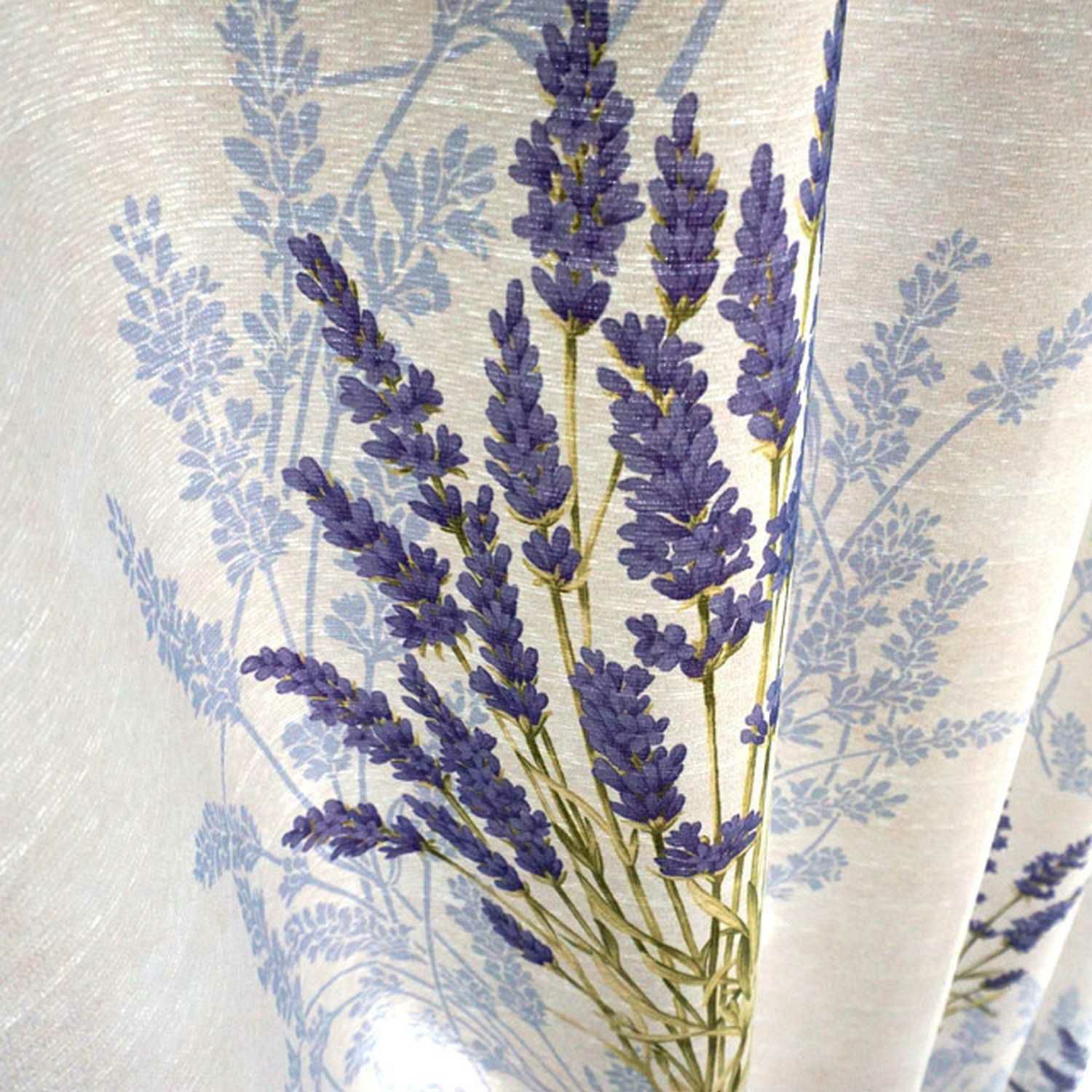 ラベンダー柄のオリジナル遮光カーテン＜スウィートラベンダー＞