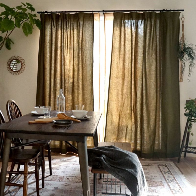 Cotton＆Linen 天然素材100％使用のナチュラルカーテン 大サイズ Cotton＆Linen 天然素材100％使用のナチュラルカーテン 大サイズ 天然